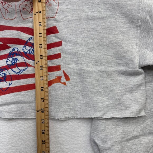 VTG Jerzees Super Sweats Cropped Graphic ASL "I Love USA" Long Sleeve Womens 2X - Picture 9 of 12